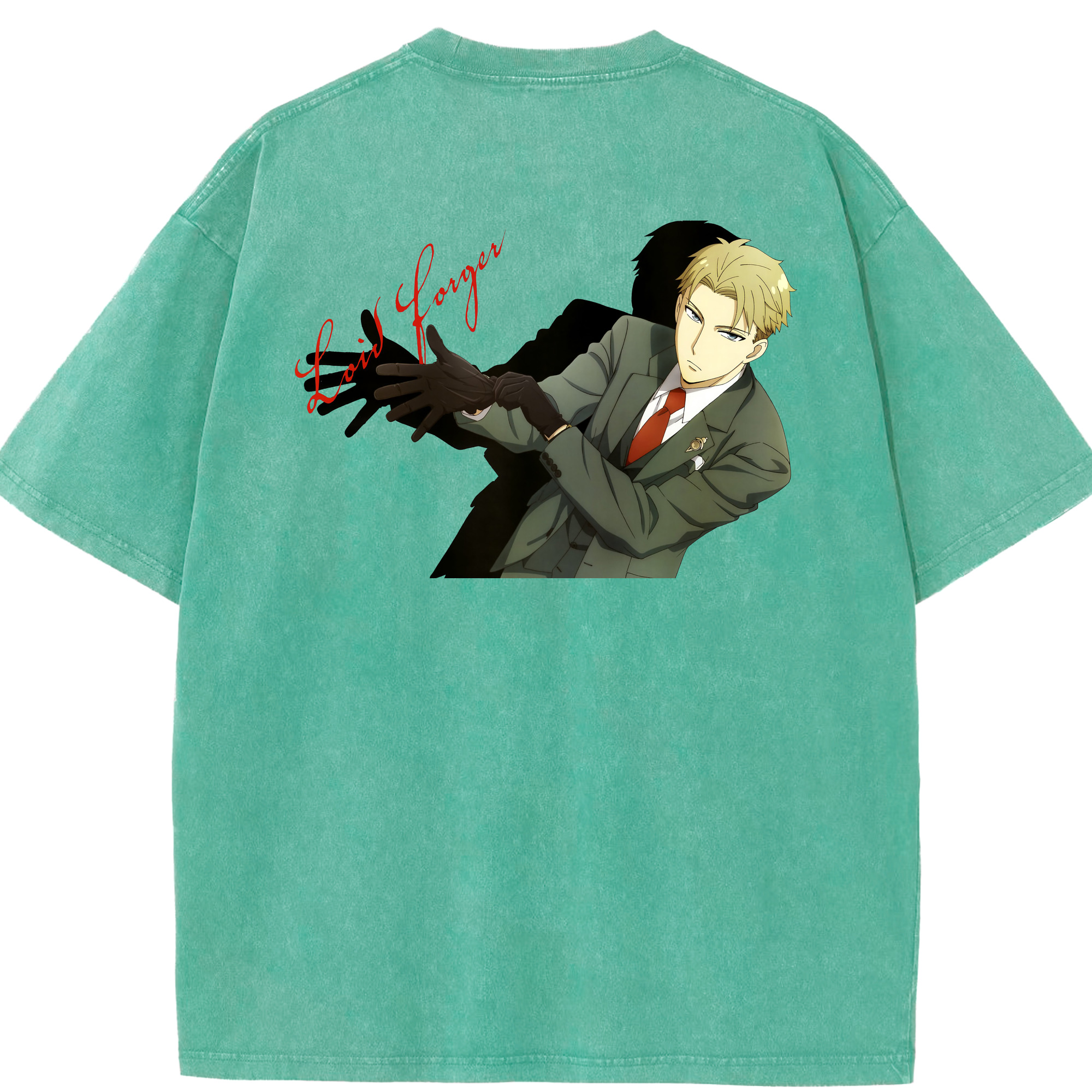 （画像用） SPY×FAMILY间谍家家酒 綿100% ヴィンテージ風 半袖Tシャツ（背面プリント）